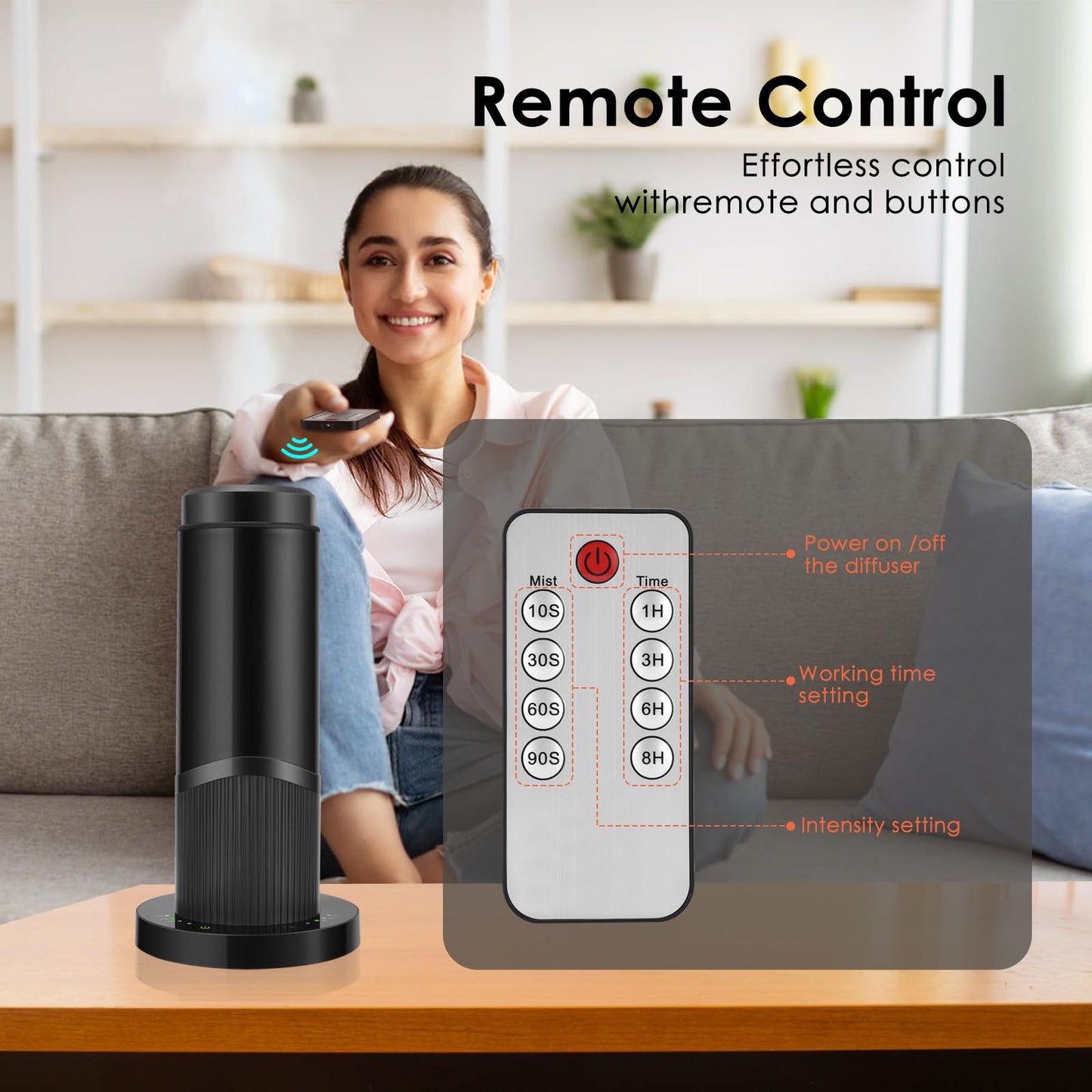 Waterless Essential Oil Diffuser 200ml - Covers 1500 sq ft - Hotel, Home, Office | Black