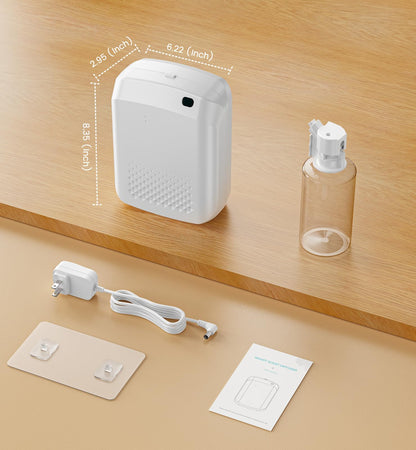Waterless Essential Oil Diffuser – 3000 Sq Ft Coverage, 400ml, Bluetooth App Control, Quiet Wall-Mount for Large Home, Hotel & Office