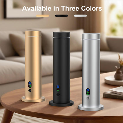 Waterless Diffuser – 1000 Sq Ft Coverage, Remote, Tilt-Safe, Mood Lights (Black)