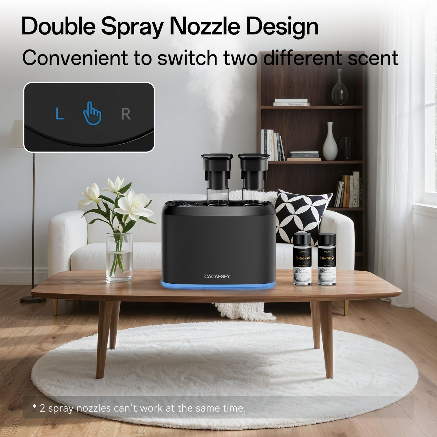 Waterless Scent Diffuser with 2x50ml Oils | App Control, Cordless, Large Room (500-800 sq ft)