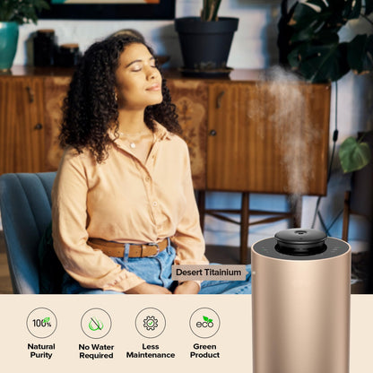 Waterless Essential Oil Diffuser 2 Pack – 3 Mist Levels, Timers, Black & Gold