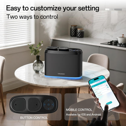 Waterless Scent Diffuser with 2x50ml Oils | App Control, Cordless, Large Room (500-800 sq ft)