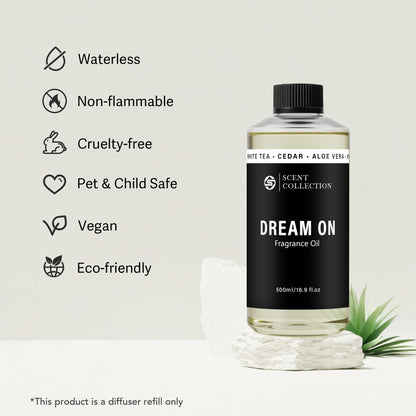 Dream On Luxury Hotel Scent Diffuser Oil 500ml White Tea – Waterless Refill