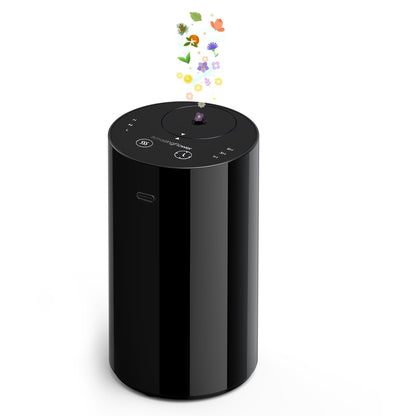 Waterless Portable Essential Oil Diffuser – 20mL, Battery-Operated (Black)