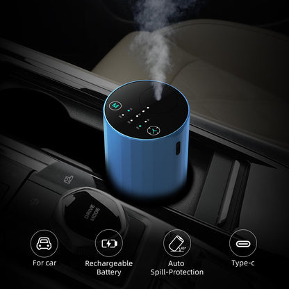 Waterless Essential Oil Diffuser – Portable Nebulizing Diffuser for Home, Car, Office | Battery-Operated Blue