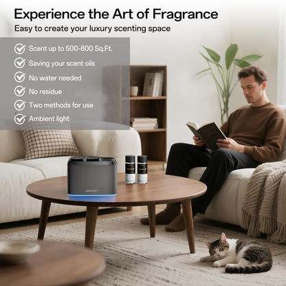 Waterless Scent Diffuser with 2x50ml Oils | App Control, Cordless, Large Room (500-800 sq ft)