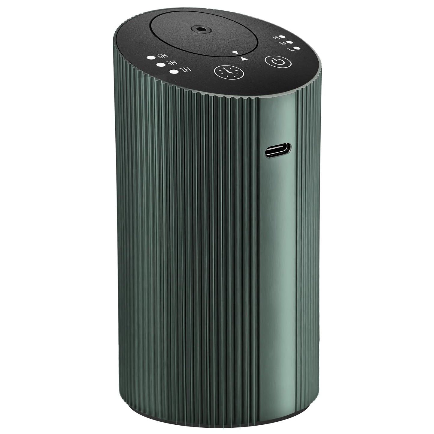 Waterless Essential Oil Diffuser with 4 Timer (1/3/6H & Off) & 3 Mist Levels | Rechargeable Portable Dark Green Aroma Diffuser