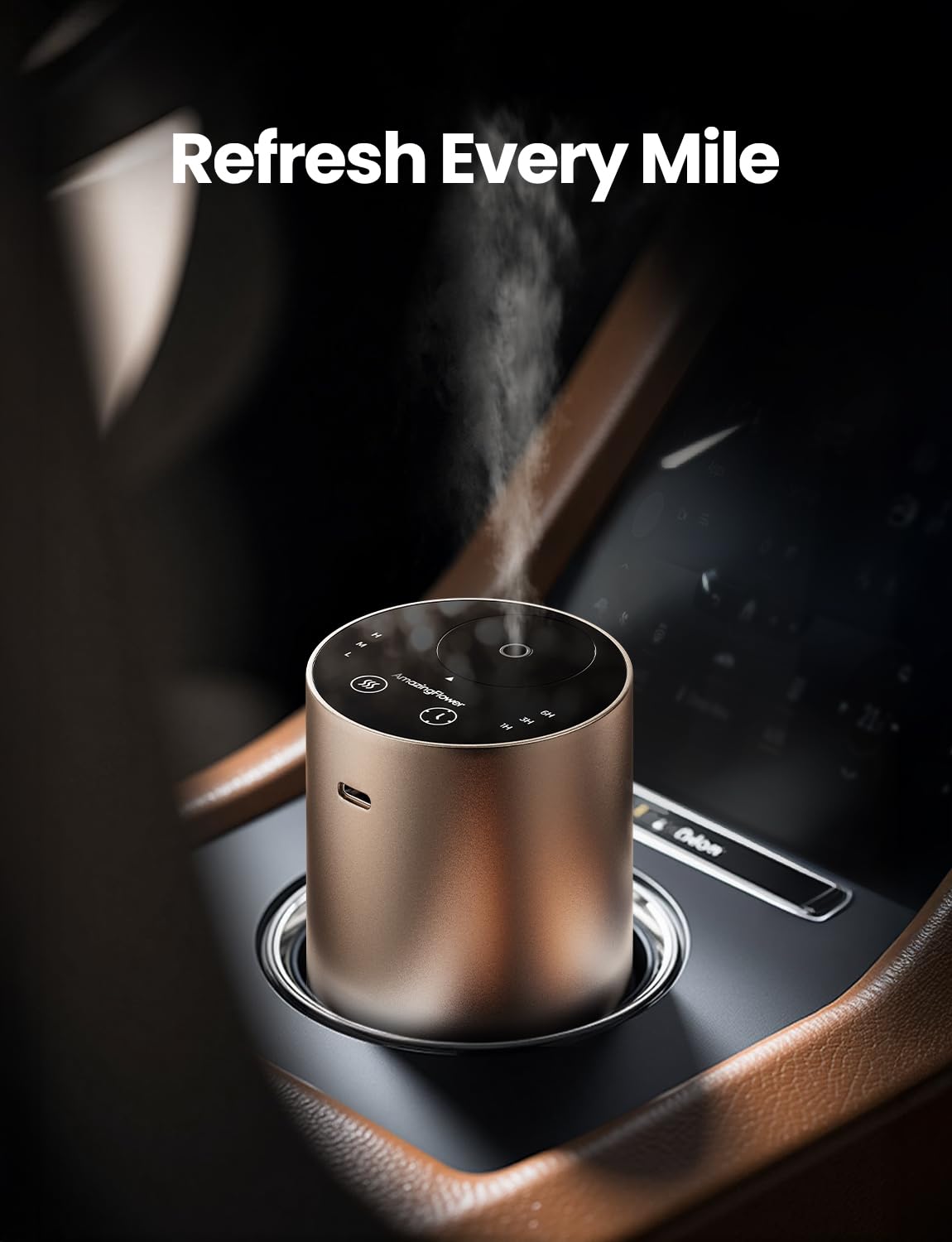 Waterless Essential Oil Diffuser - Desert Titanium, 3 Mist Levels & Rechargeable