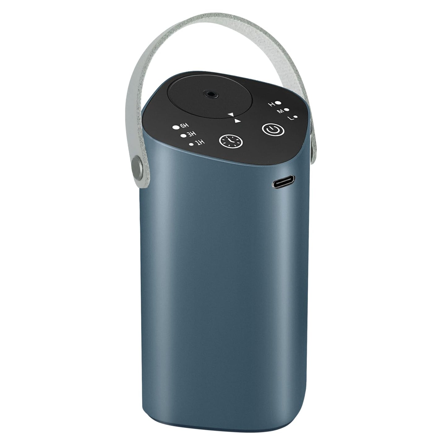 Waterless Essential Oil Diffuser for Car & Home - 4 Timers, 3 Mist Modes, Battery Operated, Greyblue