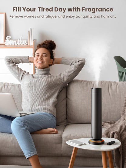 Waterless Scent Diffuser Kit – 5x20ml Essential Oils, App & Remote, 1500 Sq Ft