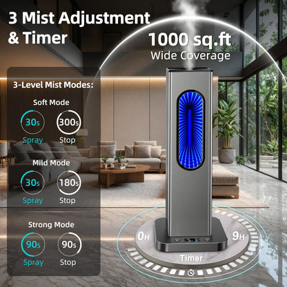 Waterless Essential Oil Diffuser - Rechargeable, App Remote, LCD