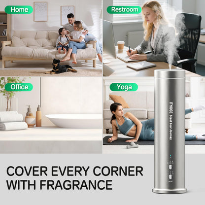 Waterless Essential Oil Diffuser for Large Room – 1200 Sq Ft Coverage, Bluetooth App & Remote, 100ml Bottle, Quiet Operation (M202S)