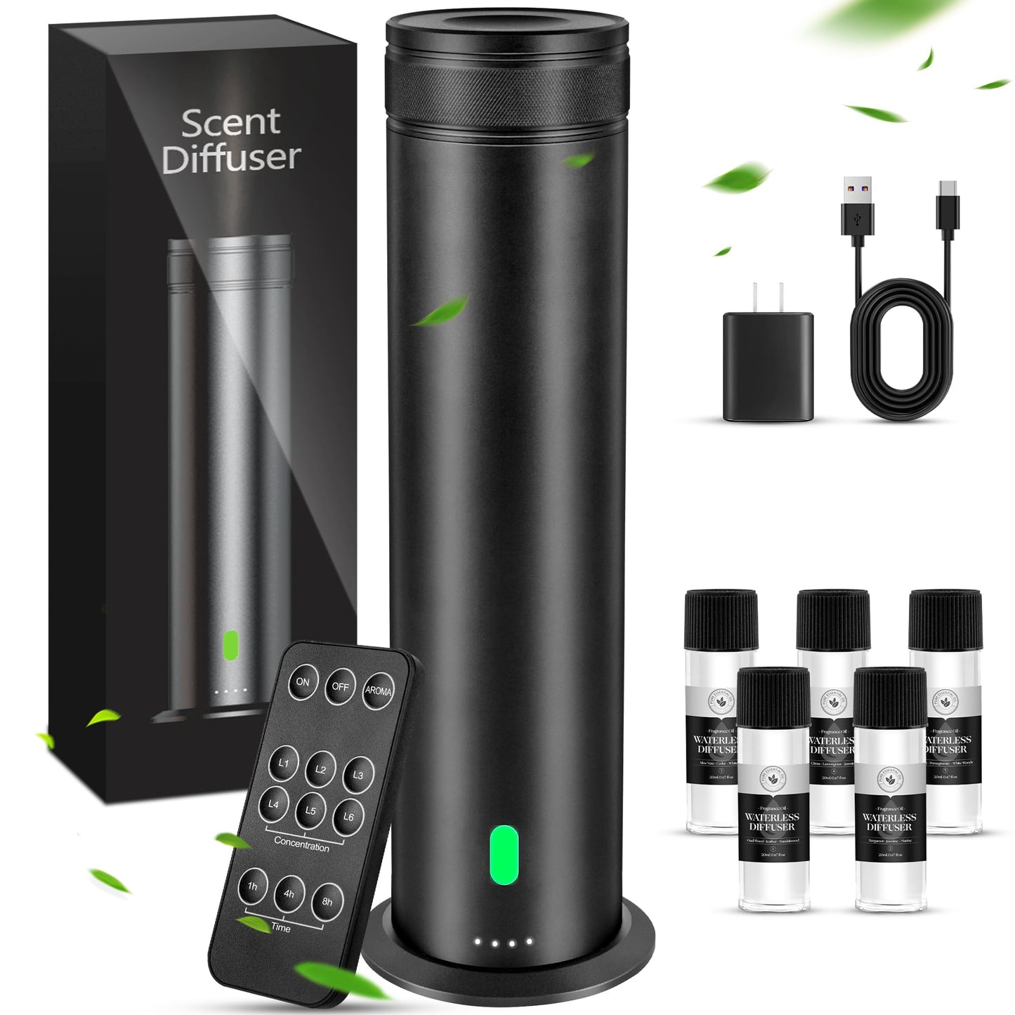 Waterless Scent Diffuser Starter Kit | Remote Control | 800 sq ft Coverage | Home & Hotel