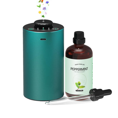 Waterless Essential Oil Diffuser Starter Kit – Battery-Operated 120ml Nano Mist