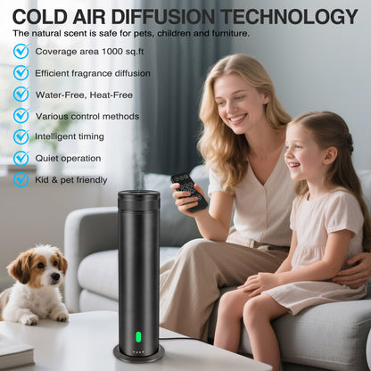 Waterless Scent Diffuser Starter Kit | Remote Control | 800 sq ft Coverage | Home & Hotel