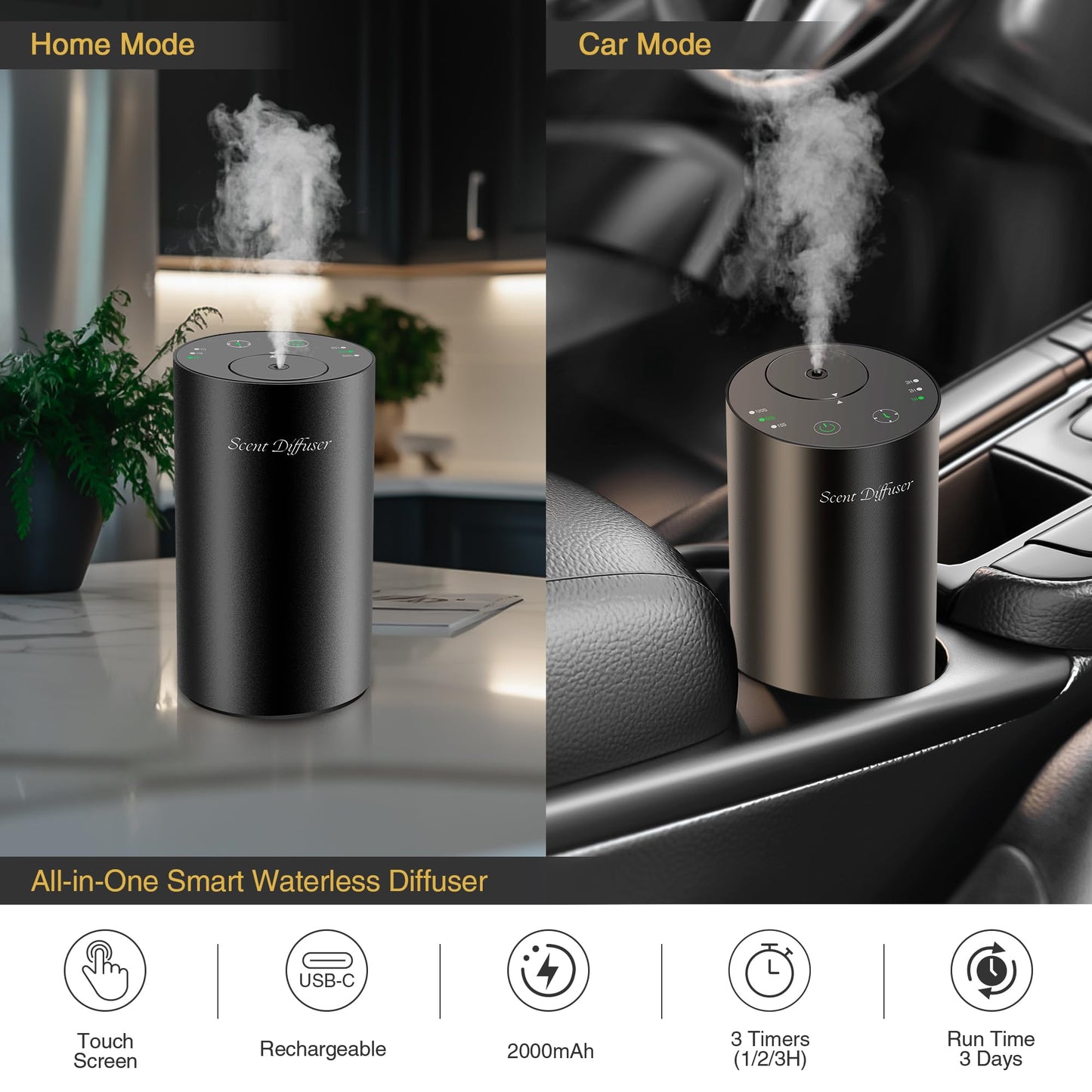 Waterless Essential Oil Diffuser Starter Kit — Battery-Operated, No Water Needed