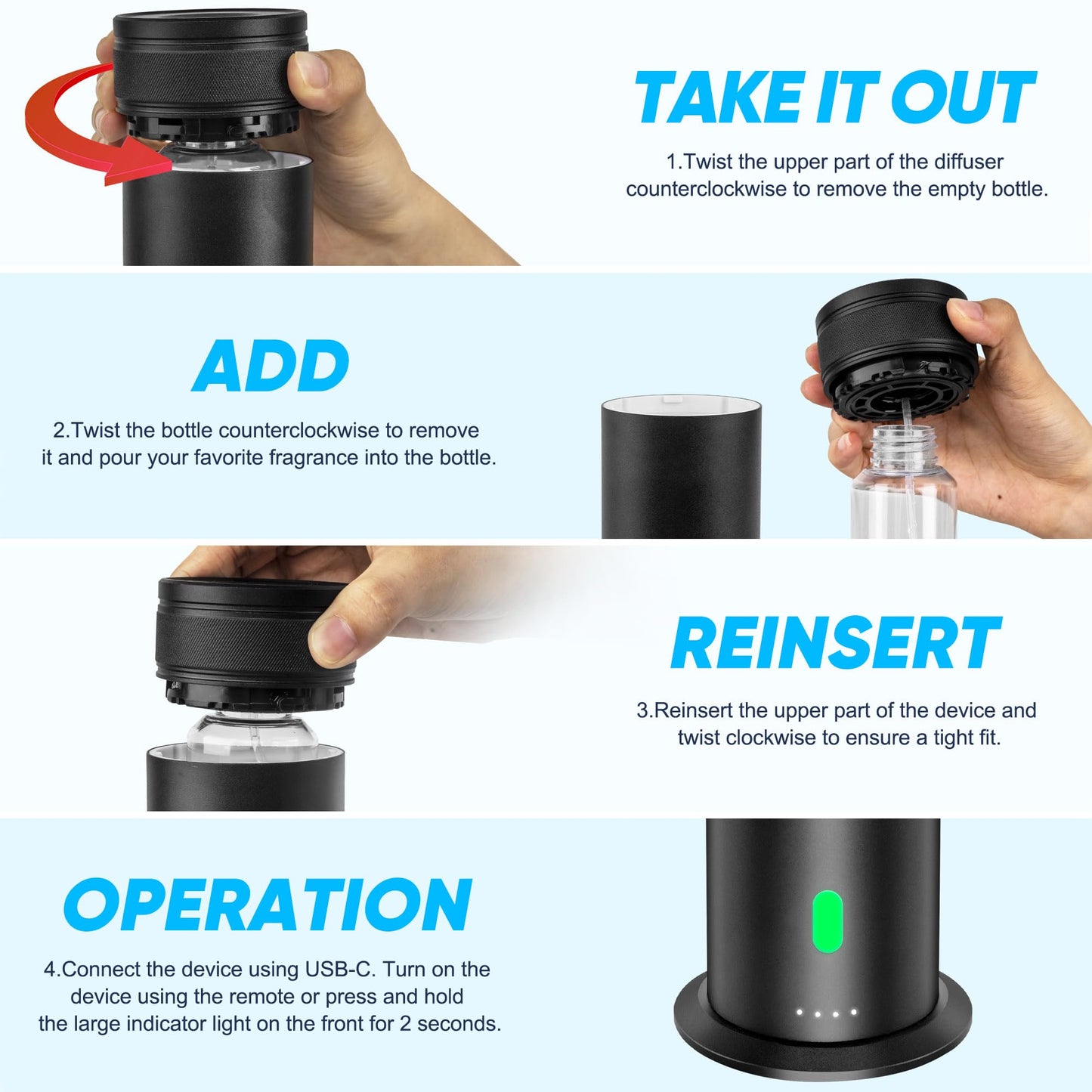 Waterless Scent Diffuser Starter Kit | Remote Control | 800 sq ft Coverage | Home & Hotel
