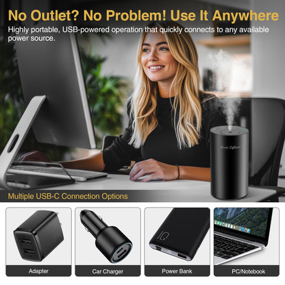 Waterless Essential Oil Diffuser Starter Kit — Battery-Operated, No Water Needed