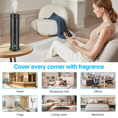 Waterless Scent Diffuser Starter Kit | Remote Control | 800 sq ft Coverage | Home & Hotel
