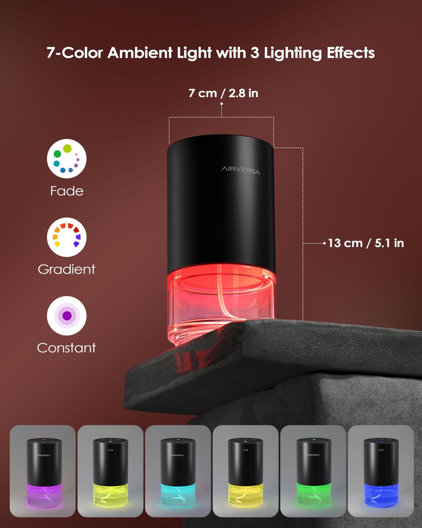 Waterless Essential Oil Diffuser Starter Kit – 30mL Fragrance Oil, Battery-Operated, Black AN9