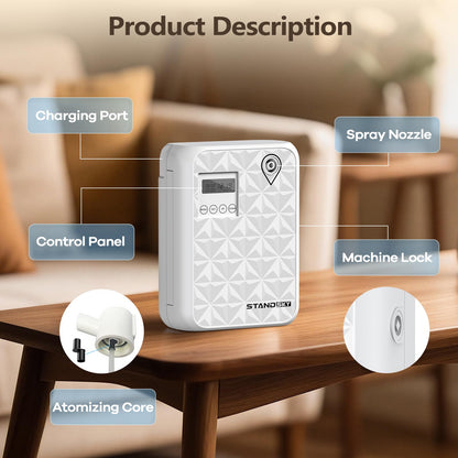 Waterless Essential Oil Diffuser for Large Rooms – 500mL, Up to 3000 sq ft, White