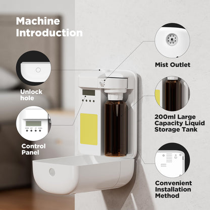 Waterless Essential Oil Diffuser White | App-Controlled Scent Machine for Home, Hotel & Office