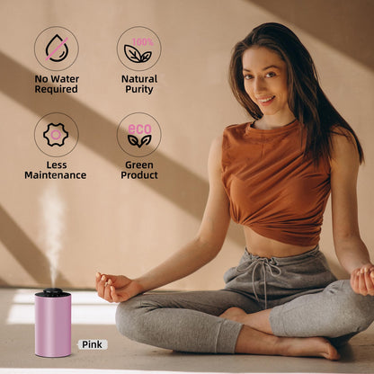Waterless Essential Oil Diffuser – Portable Nano Mist for Home, Car & Office | 3 Timers, 3 Mist Levels