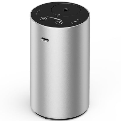 Waterless Essential Oil Diffuser - Rechargeable, 3 Mist Levels, 48h Battery, Silver