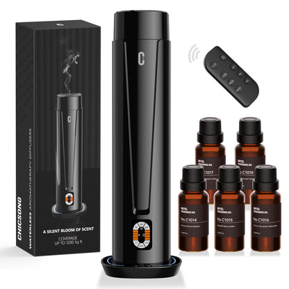 Waterless Scent Diffuser – 1200 Sq Ft Coverage, Remote, LED Light & Timer | Home, Office, Hotel
