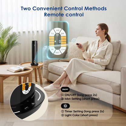 Waterless Scent Diffuser – 1200 Sq Ft Coverage, Remote, LED Light & Timer | Home, Office, Hotel