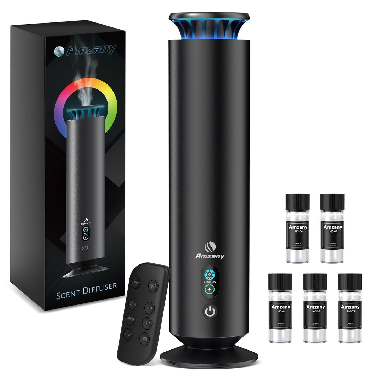 Waterless Scent Diffuser Kit – 7 Light Modes, Remote, 2000 sq ft Coverage | Aromatherapy Diffuser