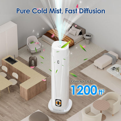 Waterless Scent Diffuser – 1200 Sq Ft Coverage | Remote, LED Light, Timer | Quiet Aromatherapy