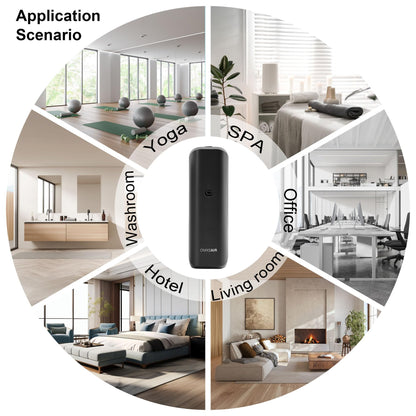Waterless Wall Plug in Diffuser - Coverage 700 Sq.FT - Nanotechnology Plug in Scent Diffuser for Essential Oils- for Hotel and Home or Office - Smart Bluetooth APP Operation(Black)