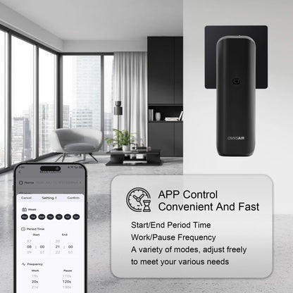 Waterless Wall Plug in Diffuser - Coverage 700 Sq.FT - Nanotechnology Plug in Scent Diffuser for Essential Oils- for Hotel and Home or Office - Smart Bluetooth APP Operation(Black)