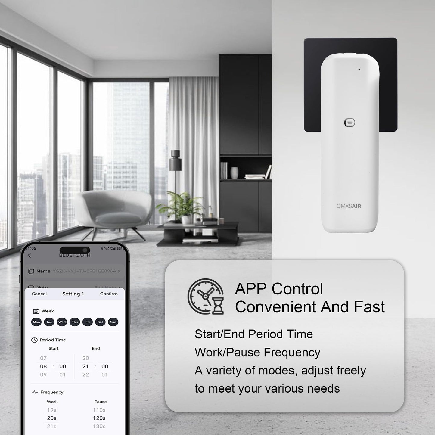 Waterless Wall Plug-in Diffuser – 700 sq ft Coverage | Bluetooth App
