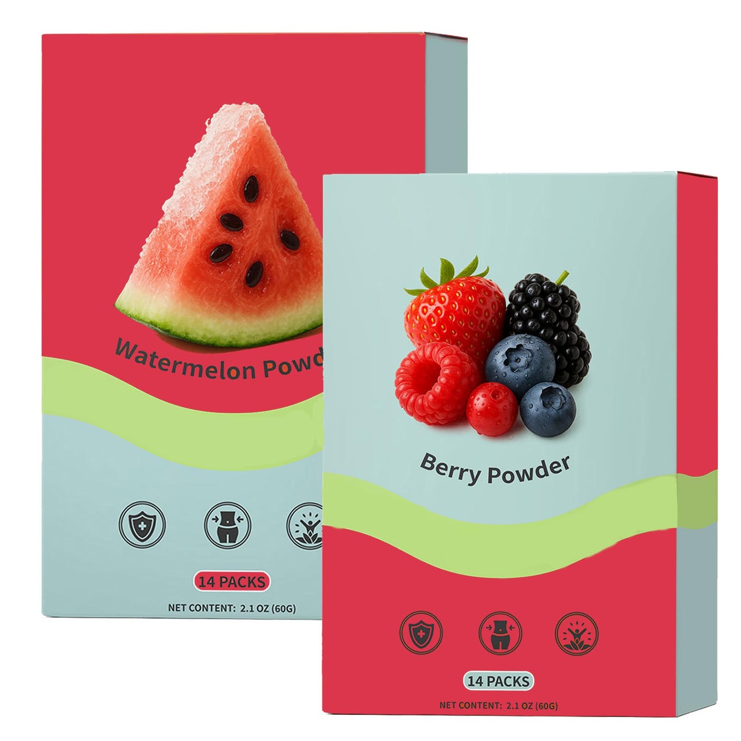Watermelon & Berry Powder – Natural Antioxidant & Greens Mix (Plant-Based, Digestive Support) – 28 Servings (Watermelon+Blue Raspberry)