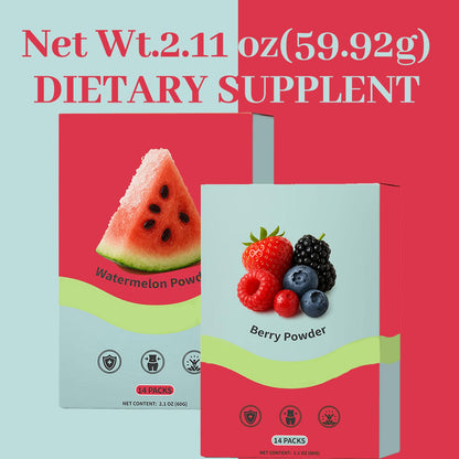 Watermelon & Berry Powder – Natural Antioxidant & Greens Mix (Plant-Based, Digestive Support) – 28 Servings (Watermelon+Blue Raspberry)