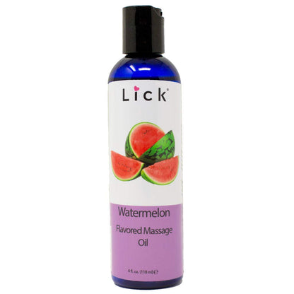 Watermelon Flavored Massage Oil for Couples – Edible, Non-Sticky & Vegan (4 oz)