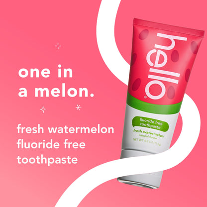 Hello Fresh Watermelon Fluoride Free Kids Toothpaste – 3 Pack, 4.2 oz Tubes