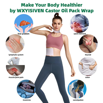 Waterproof Castor Oil Patch Wrap – 20 Pcs, 5.9x5.9in, Self-Adhesive Organic Cotton