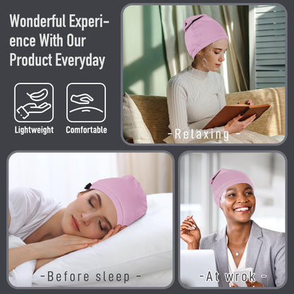 Castor Oil Pack Wrap for Hair - Organic Cotton Reusable Sleep Cap (2-Layer Waterproof)
