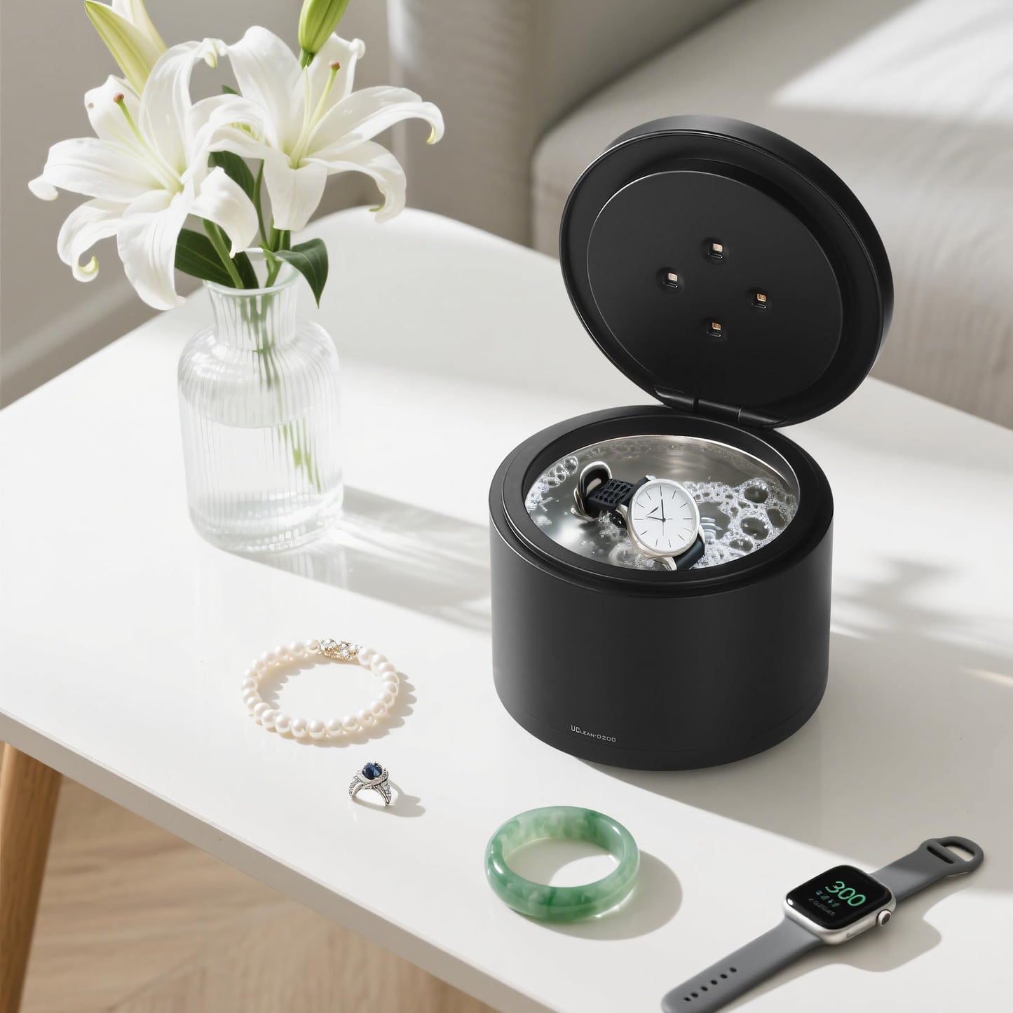 42KHz Ultrasonic Cleaner with UV Light | 250ml, Digital Touch Control, 3/5/10 Min Timers, Waterproof