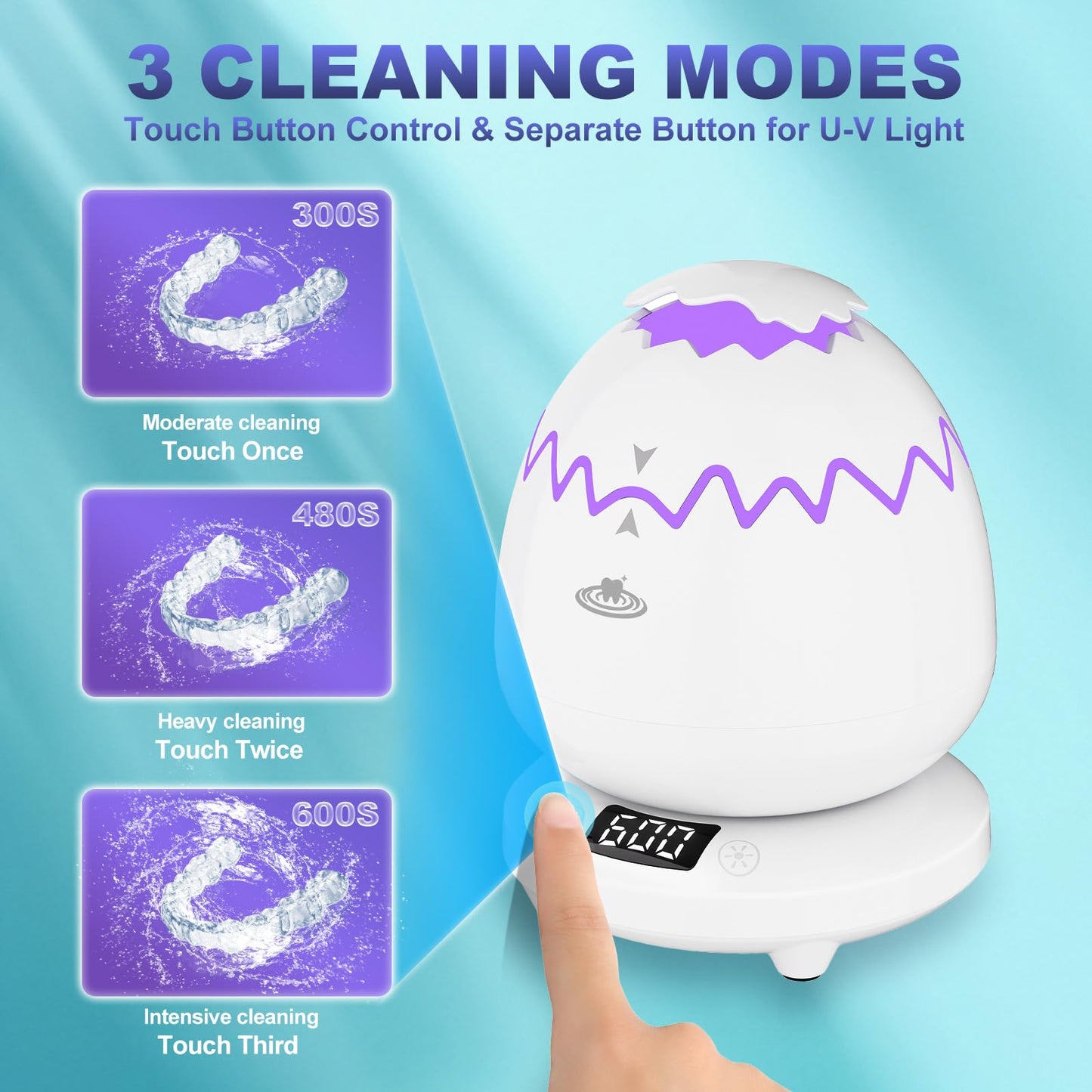 Ultrasonic Retainer Cleaner 45kHz – Denture & Aligner Cleaning Machine