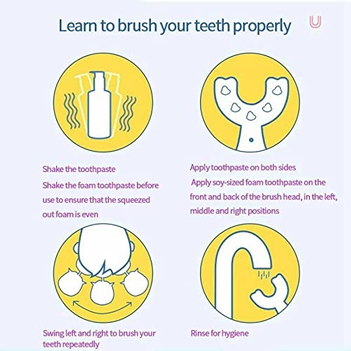 Kids U-Shaped Electric Toothbrush for Toddlers 2-7 (Pink) | 360 Sonic, Waterproof