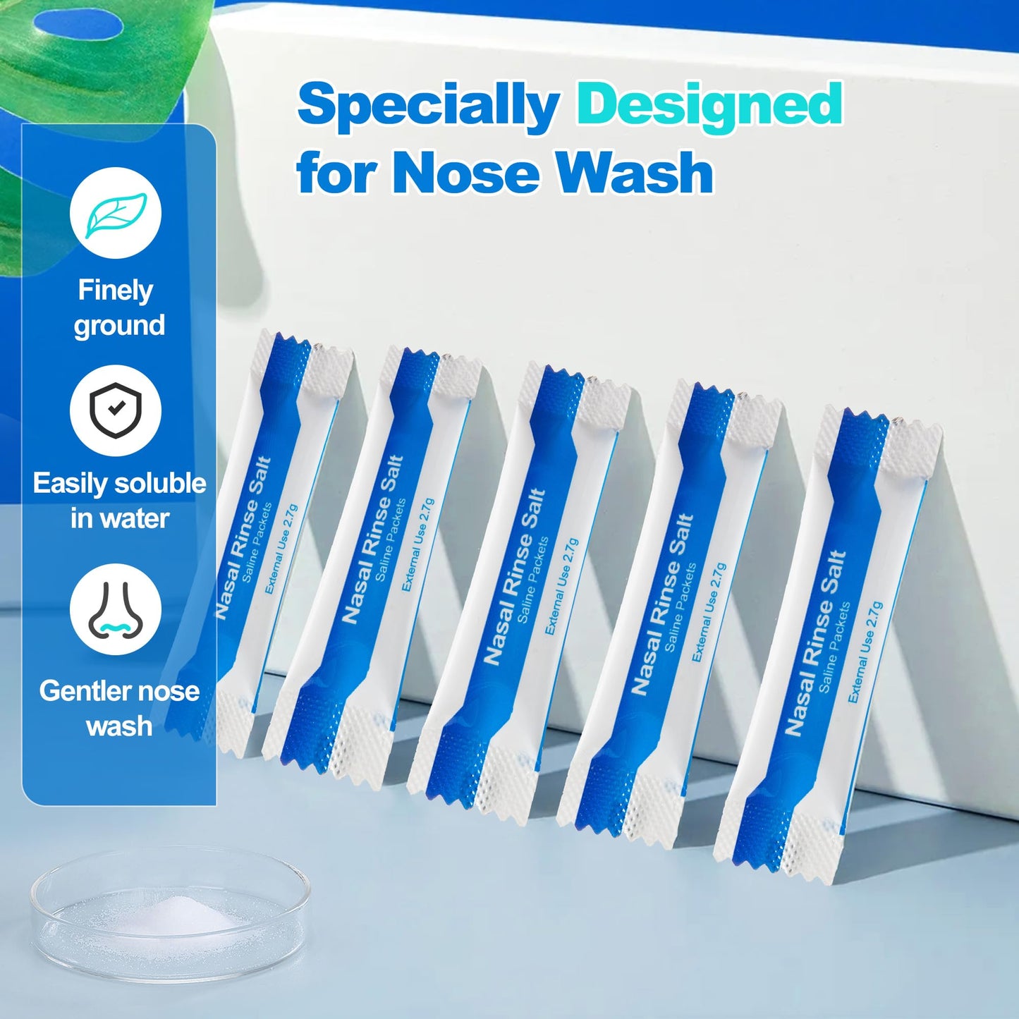 Waterpulse 120 Saline Packets for Nasal Irrigation | Individually Wrapped Neti Pot Salt Packets