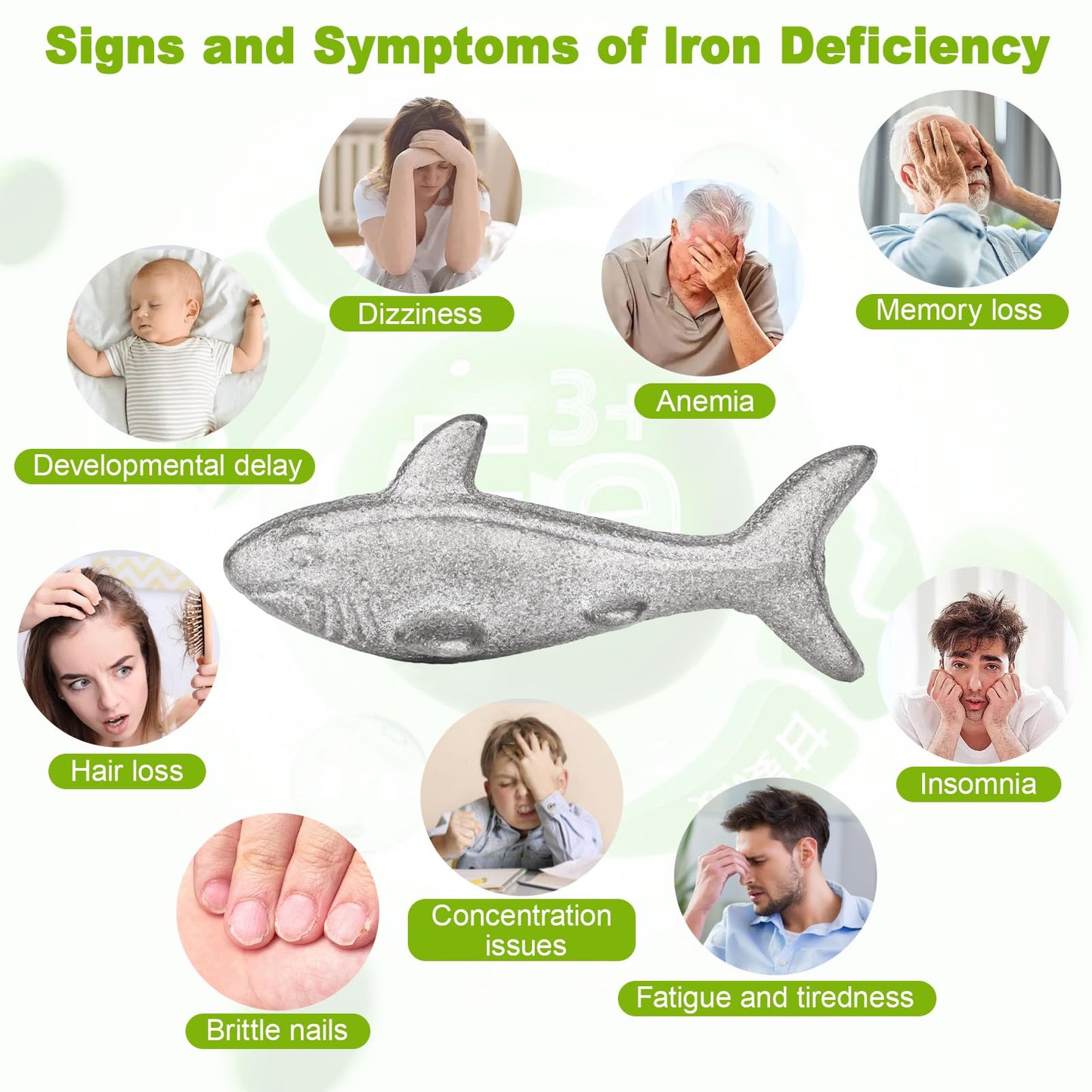 Watstion Reusable Iron Fish Cooking Tool | Natural Iron Supplement for Anemia, Adults & Vegetarians