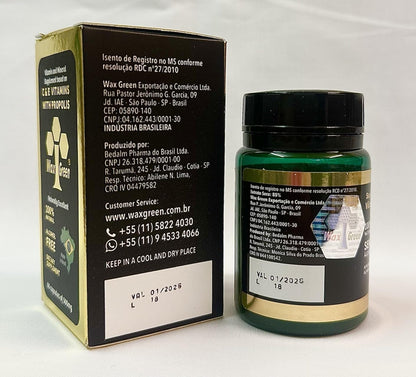 4 Packs of Wax Green Bee Propolis 500mg (60 Capsules) – Immune Support