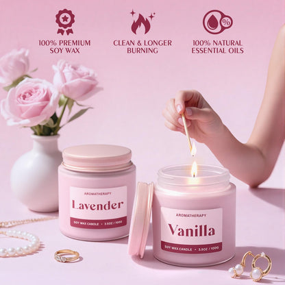 Waxcanpy Scented Candles for Women – Lavender & Vanilla Soy Gift Set (2 Pack)