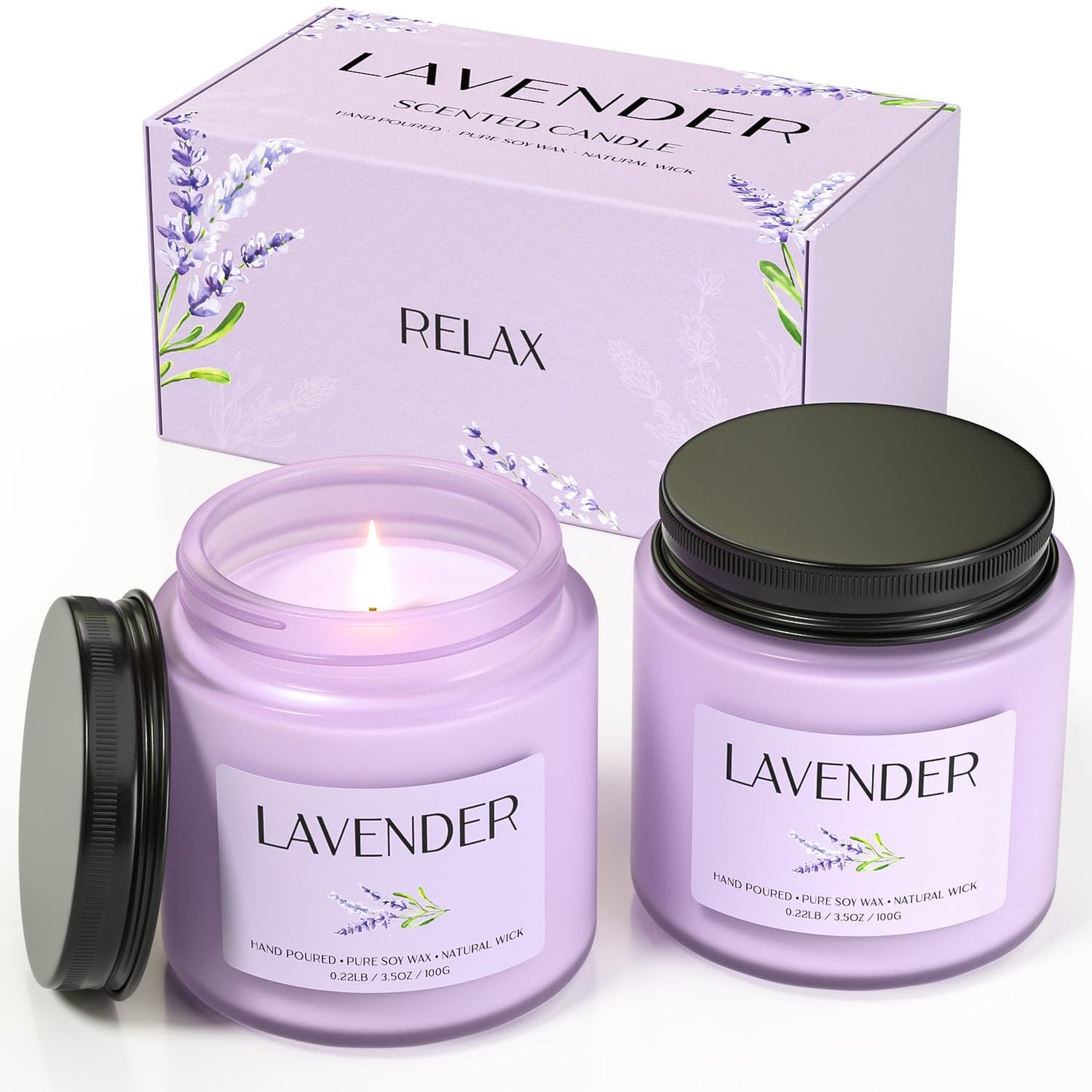 Waxcanpy Lavender Candle – 2-Pack Soy Candles for Relaxation & Home Decor