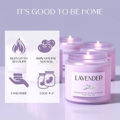 Waxcanpy Lavender Candle – 2-Pack Soy Candles for Relaxation & Home Decor